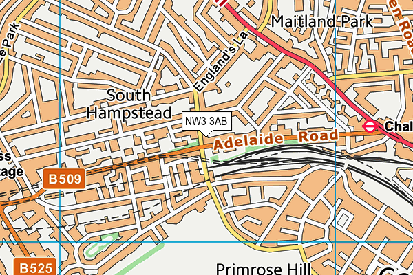 NW3 3AB map - OS VectorMap District (Ordnance Survey) NW3 3AB map - OS VectorMap District (Ordnance Survey)