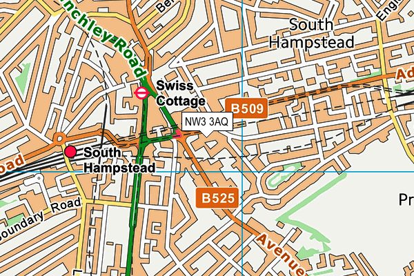 NW3 3AQ map - OS VectorMap District (Ordnance Survey) NW3 3AQ map - OS VectorMap District (Ordnance Survey)