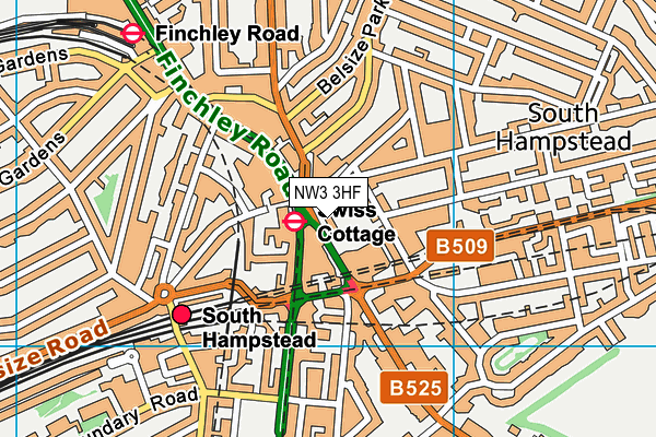NW3 3HF map - OS VectorMap District (Ordnance Survey) NW3 3HF map - OS VectorMap District (Ordnance Survey)