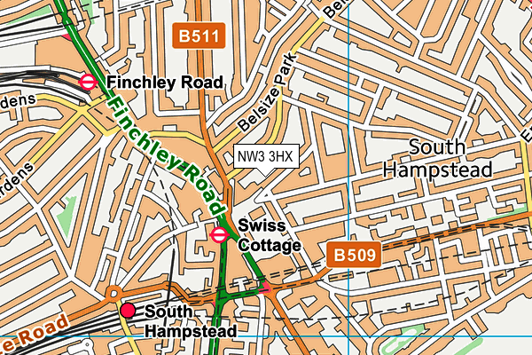 NW3 3HX map - OS VectorMap District (Ordnance Survey) NW3 3HX map - OS VectorMap District (Ordnance Survey)