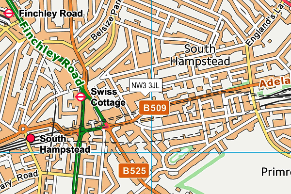 NW3 3JL map - OS VectorMap District (Ordnance Survey) NW3 3JL map - OS VectorMap District (Ordnance Survey)