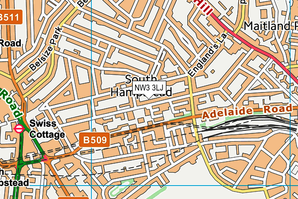 NW3 3LJ map - OS VectorMap District (Ordnance Survey) NW3 3LJ map - OS VectorMap District (Ordnance Survey)
