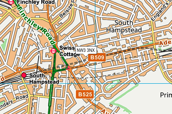 NW3 3NX map - OS VectorMap District (Ordnance Survey) NW3 3NX map - OS VectorMap District (Ordnance Survey)
