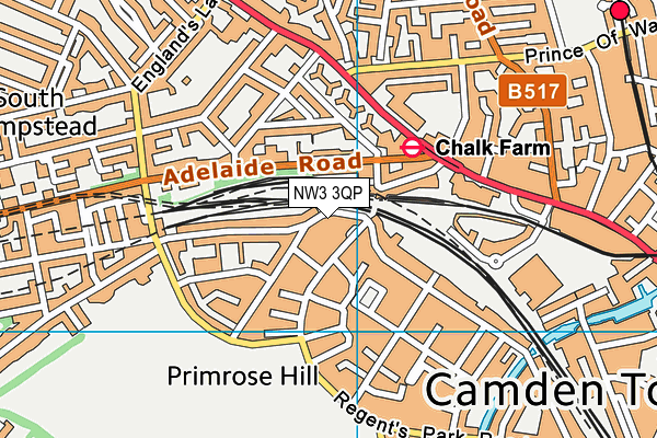 NW3 3QP map - OS VectorMap District (Ordnance Survey)