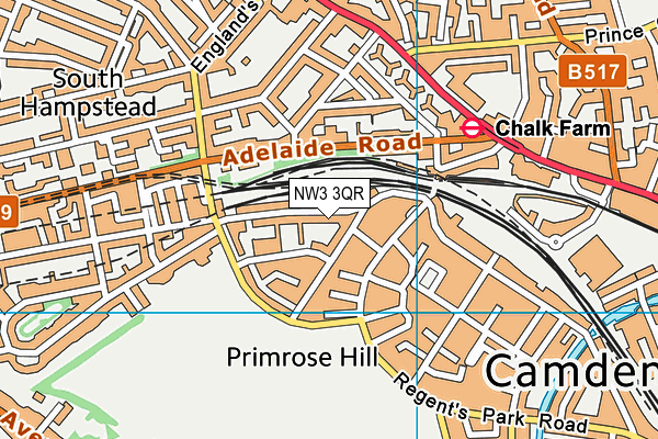 NW3 3QR map - OS VectorMap District (Ordnance Survey) NW3 3QR map - OS VectorMap District (Ordnance Survey)