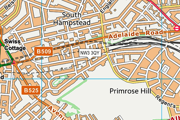 NW3 3QY map - OS VectorMap District (Ordnance Survey) NW3 3QY map - OS VectorMap District (Ordnance Survey)