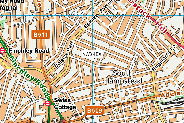 NW3 4EX map - OS VectorMap District (Ordnance Survey) NW3 4EX map - OS VectorMap District (Ordnance Survey)