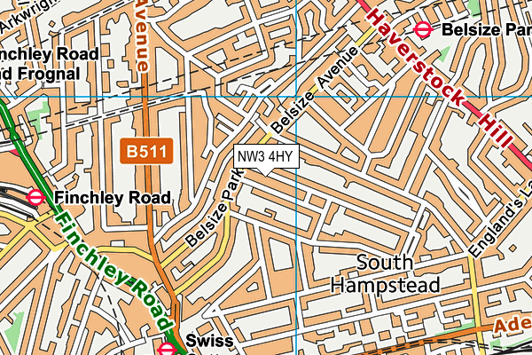 NW3 4HY map - OS VectorMap District (Ordnance Survey) NW3 4HY map - OS VectorMap District (Ordnance Survey)