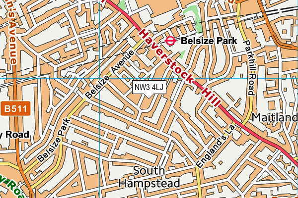 NW3 4LJ map - OS VectorMap District (Ordnance Survey)