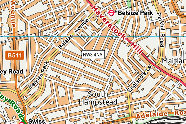 NW3 4NA map - OS VectorMap District (Ordnance Survey) NW3 4NA map - OS VectorMap District (Ordnance Survey)