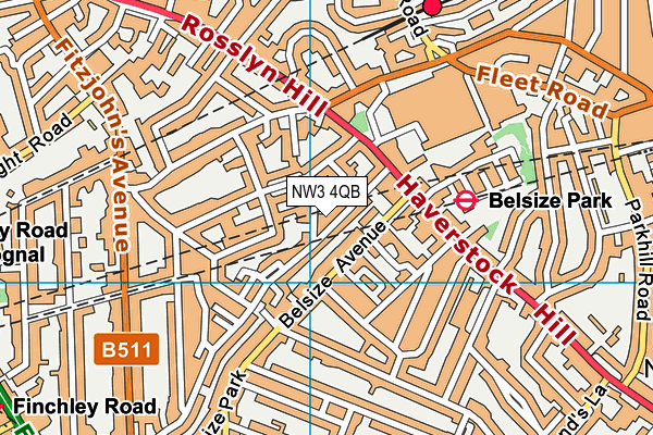NW3 4QB map - OS VectorMap District (Ordnance Survey) NW3 4QB map - OS VectorMap District (Ordnance Survey)