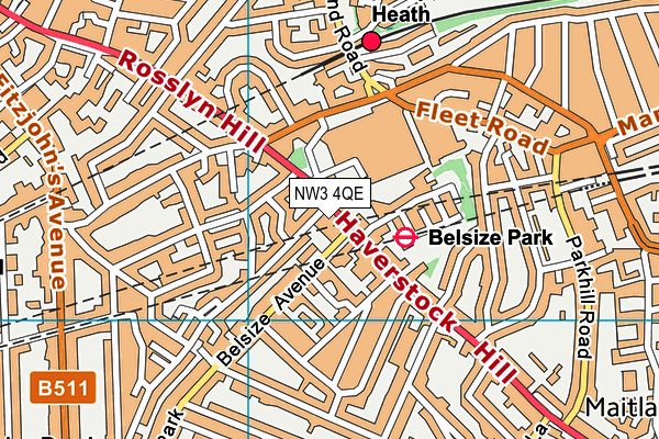 NW3 4QE map - OS VectorMap District (Ordnance Survey) NW3 4QE map - OS VectorMap District (Ordnance Survey)
