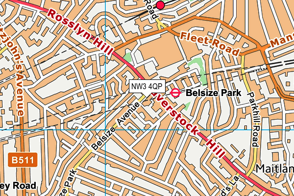 NW3 4QP map - OS VectorMap District (Ordnance Survey) NW3 4QP map - OS VectorMap District (Ordnance Survey)