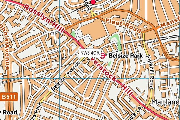 NW3 4QR map - OS VectorMap District (Ordnance Survey) NW3 4QR map - OS VectorMap District (Ordnance Survey)