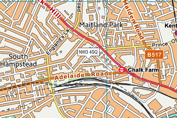 NW3 4SQ map - OS VectorMap District (Ordnance Survey) NW3 4SQ map - OS VectorMap District (Ordnance Survey)