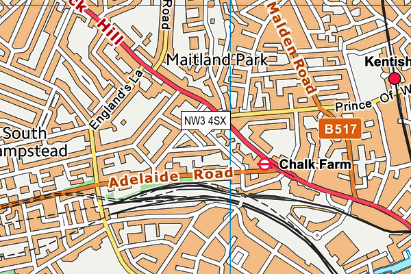 NW3 4SX map - OS VectorMap District (Ordnance Survey) NW3 4SX map - OS VectorMap District (Ordnance Survey)
