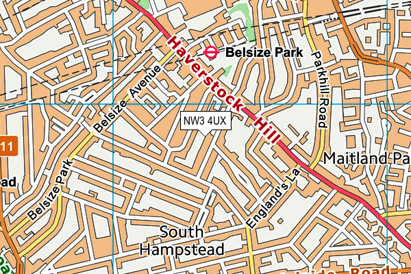 NW3 4UX map - OS VectorMap District (Ordnance Survey) NW3 4UX map - OS VectorMap District (Ordnance Survey)