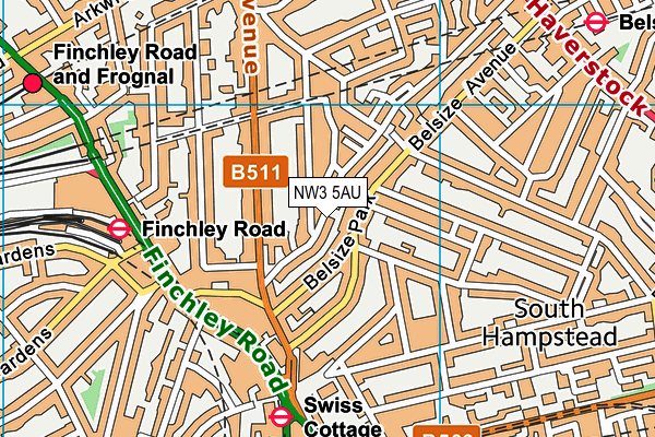 NW3 5AU map - OS VectorMap District (Ordnance Survey) NW3 5AU map - OS VectorMap District (Ordnance Survey)