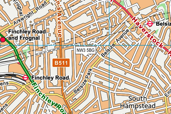 NW3 5BG map - OS VectorMap District (Ordnance Survey) NW3 5BG map - OS VectorMap District (Ordnance Survey)