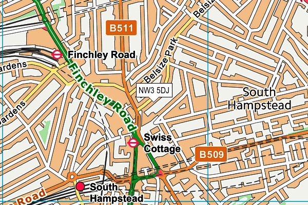 NW3 5DJ map - OS VectorMap District (Ordnance Survey)