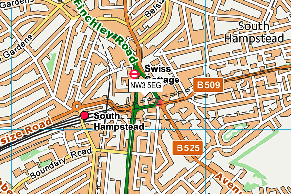 NW3 5EG map - OS VectorMap District (Ordnance Survey)