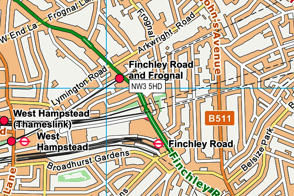 NW3 5HD map - OS VectorMap District (Ordnance Survey) NW3 5HD map - OS VectorMap District (Ordnance Survey)