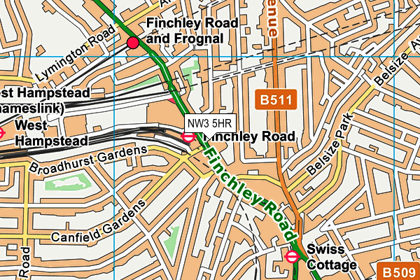 NW3 5HR map - OS VectorMap District (Ordnance Survey) NW3 5HR map - OS VectorMap District (Ordnance Survey)