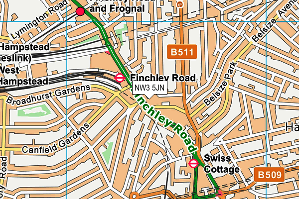 NW3 5JN map - OS VectorMap District (Ordnance Survey) NW3 5JN map - OS VectorMap District (Ordnance Survey)