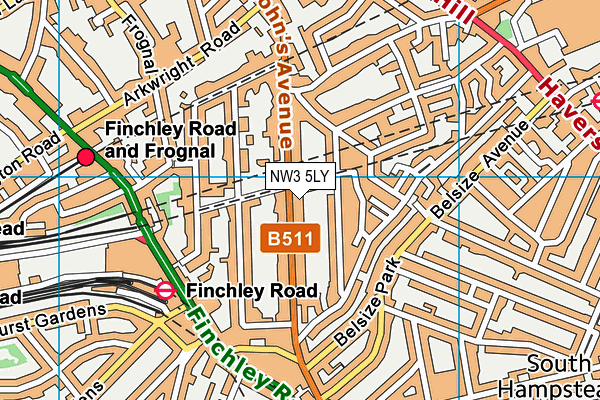NW3 5LY map - OS VectorMap District (Ordnance Survey) NW3 5LY map - OS VectorMap District (Ordnance Survey)