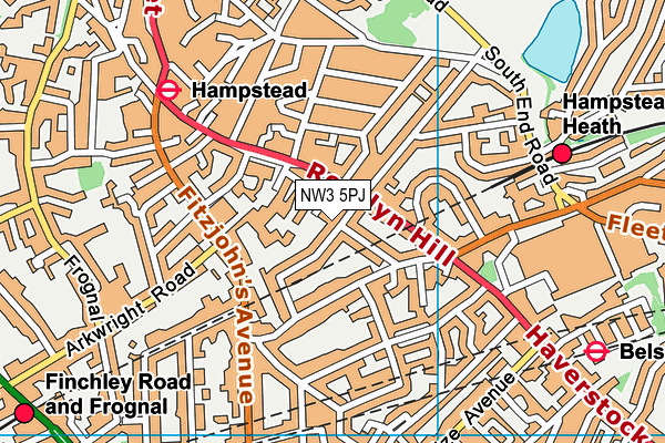 NW3 5PJ map - OS VectorMap District (Ordnance Survey) NW3 5PJ map - OS VectorMap District (Ordnance Survey)