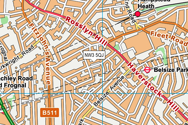 NW3 5QJ map - OS VectorMap District (Ordnance Survey) NW3 5QJ map - OS VectorMap District (Ordnance Survey)