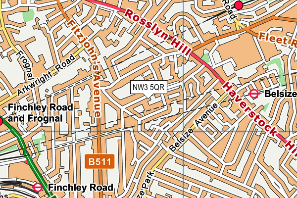NW3 5QR map - OS VectorMap District (Ordnance Survey) NW3 5QR map - OS VectorMap District (Ordnance Survey)