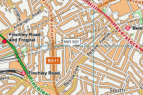 NW3 5QY map - OS VectorMap District (Ordnance Survey)