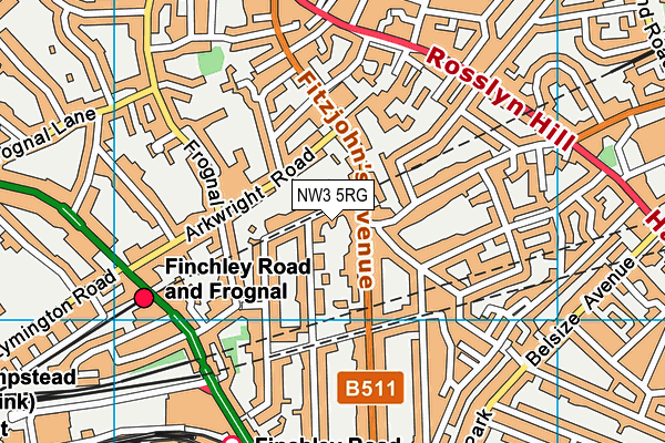 NW3 5RG map - OS VectorMap District (Ordnance Survey) NW3 5RG map - OS VectorMap District (Ordnance Survey)