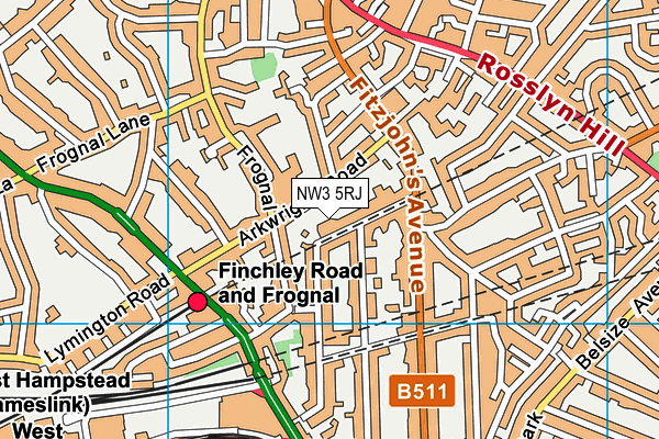 NW3 5RJ map - OS VectorMap District (Ordnance Survey) NW3 5RJ map - OS VectorMap District (Ordnance Survey)