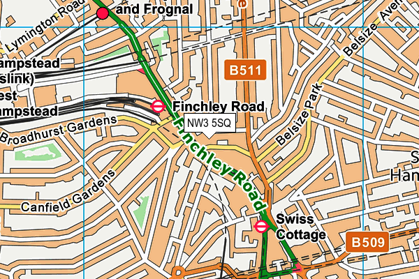 NW3 5SQ map - OS VectorMap District (Ordnance Survey) NW3 5SQ map - OS VectorMap District (Ordnance Survey)