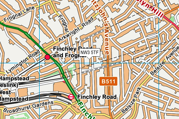 NW3 5TF map - OS VectorMap District (Ordnance Survey) NW3 5TF map - OS VectorMap District (Ordnance Survey)