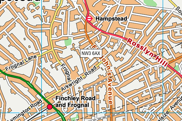 NW3 6AX map - OS VectorMap District (Ordnance Survey) NW3 6AX map - OS VectorMap District (Ordnance Survey)