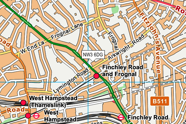 NW3 6DG map - OS VectorMap District (Ordnance Survey) NW3 6DG map - OS VectorMap District (Ordnance Survey)