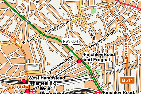NW3 6DH map - OS VectorMap District (Ordnance Survey)
