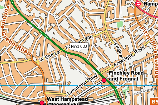 NW3 6DJ map - OS VectorMap District (Ordnance Survey)