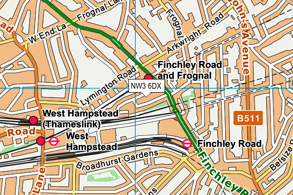 NW3 6DX map - OS VectorMap District (Ordnance Survey) NW3 6DX map - OS VectorMap District (Ordnance Survey)