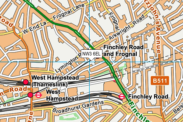NW3 6EL map - OS VectorMap District (Ordnance Survey) NW3 6EL map - OS VectorMap District (Ordnance Survey)