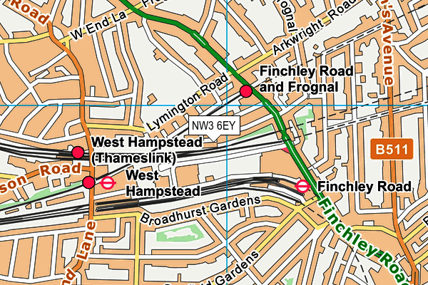 NW3 6EY map - OS VectorMap District (Ordnance Survey) NW3 6EY map - OS VectorMap District (Ordnance Survey)