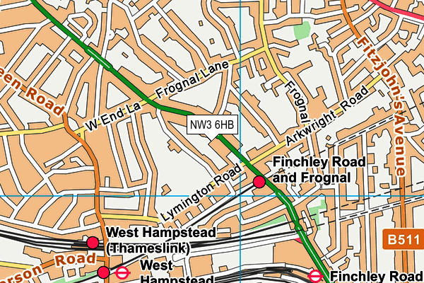 NW3 6HB map - OS VectorMap District (Ordnance Survey)