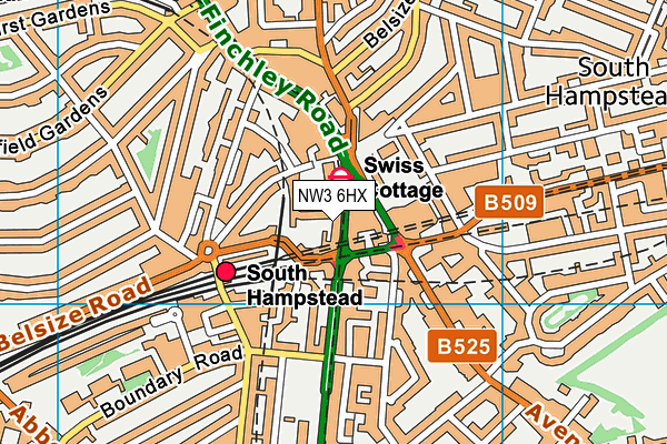 NW3 6HX map - OS VectorMap District (Ordnance Survey) NW3 6HX map - OS VectorMap District (Ordnance Survey)