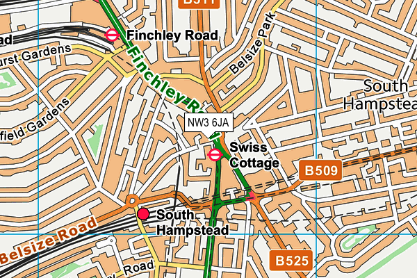NW3 6JA map - OS VectorMap District (Ordnance Survey) NW3 6JA map - OS VectorMap District (Ordnance Survey)