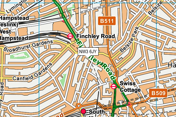NW3 6JY map - OS VectorMap District (Ordnance Survey) NW3 6JY map - OS VectorMap District (Ordnance Survey)