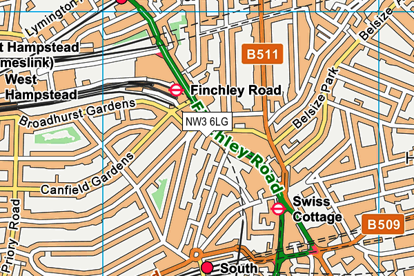 NW3 6LG map - OS VectorMap District (Ordnance Survey) NW3 6LG map - OS VectorMap District (Ordnance Survey)