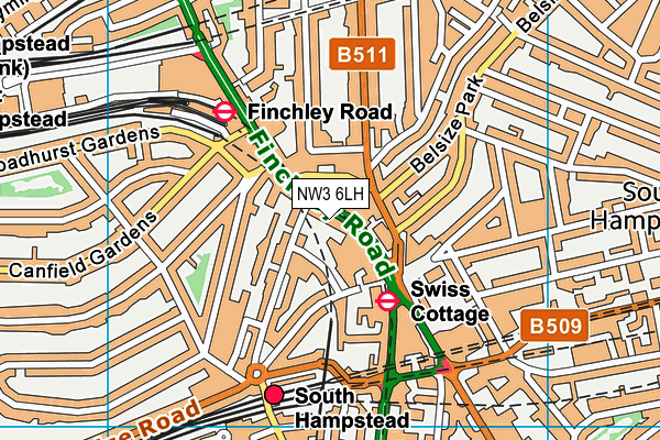 NW3 6LH map - OS VectorMap District (Ordnance Survey)